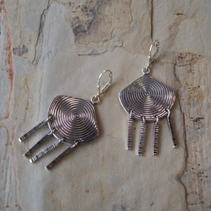 Sterling Silver Earring, Silver Earring, Chandalier Earring, Dangle Earring, Dangle Tribal Earring, Detailed Earrings, Shiny Silver Earrings
