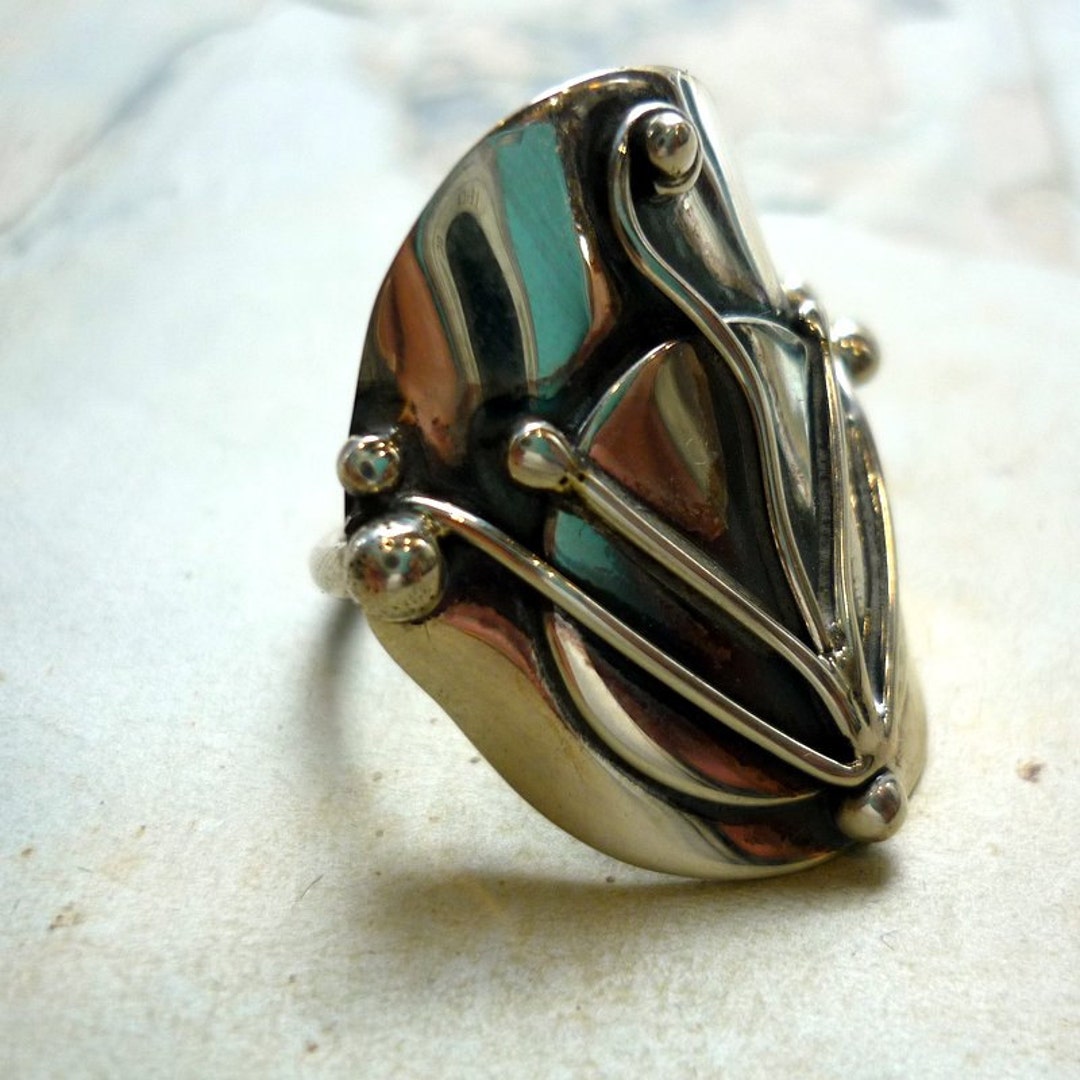 Sterling Silver Ring, Statement Silver Ring, Modern Silver Ring, Chunky