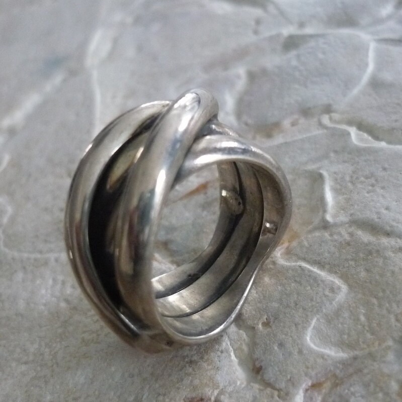 Sterling Silver Ring Wire Wrapped Ring Organic Silver Ring - Etsy