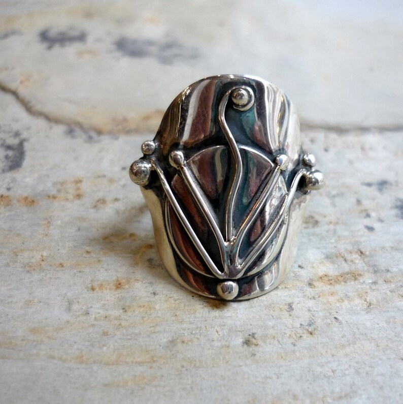 Sterling Silver Ring Statement Silver Ring modern Silver Etsy