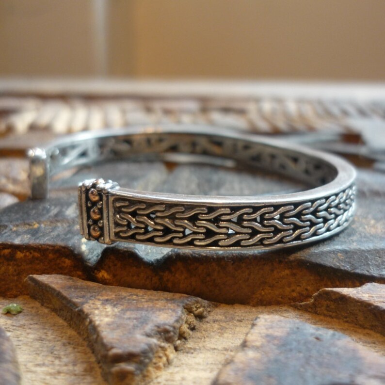 Sterling Silver Cuff Woven Silver Cuff Thin Sterling Silver - Etsy