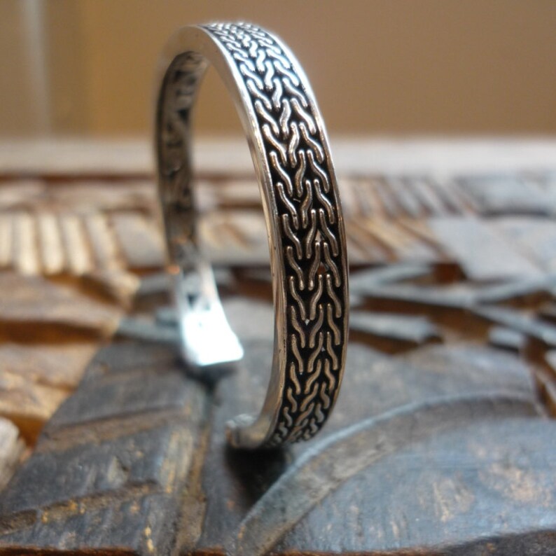 Sterling Silver Cuff Woven Silver Cuff Thin Sterling Silver - Etsy