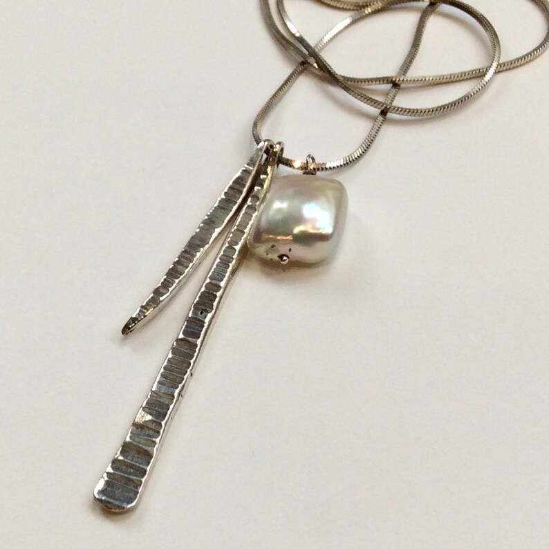 Sterling Silver Pearl Necklace Multiple Charms Necklace Etsy