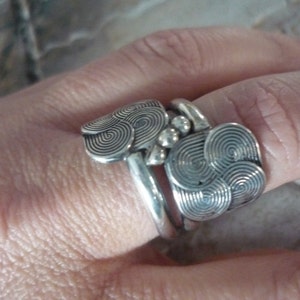 Chunky Sterling Silver Ring, Eternity Spirals Ring, Silver Eternity Spirals Ring, Statement Ring, Wire Silver Ring, Silver Balls Ring K204 image 5