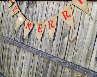 Merry Christmas Banner Christmas Banner Christmas Burlap | Etsy