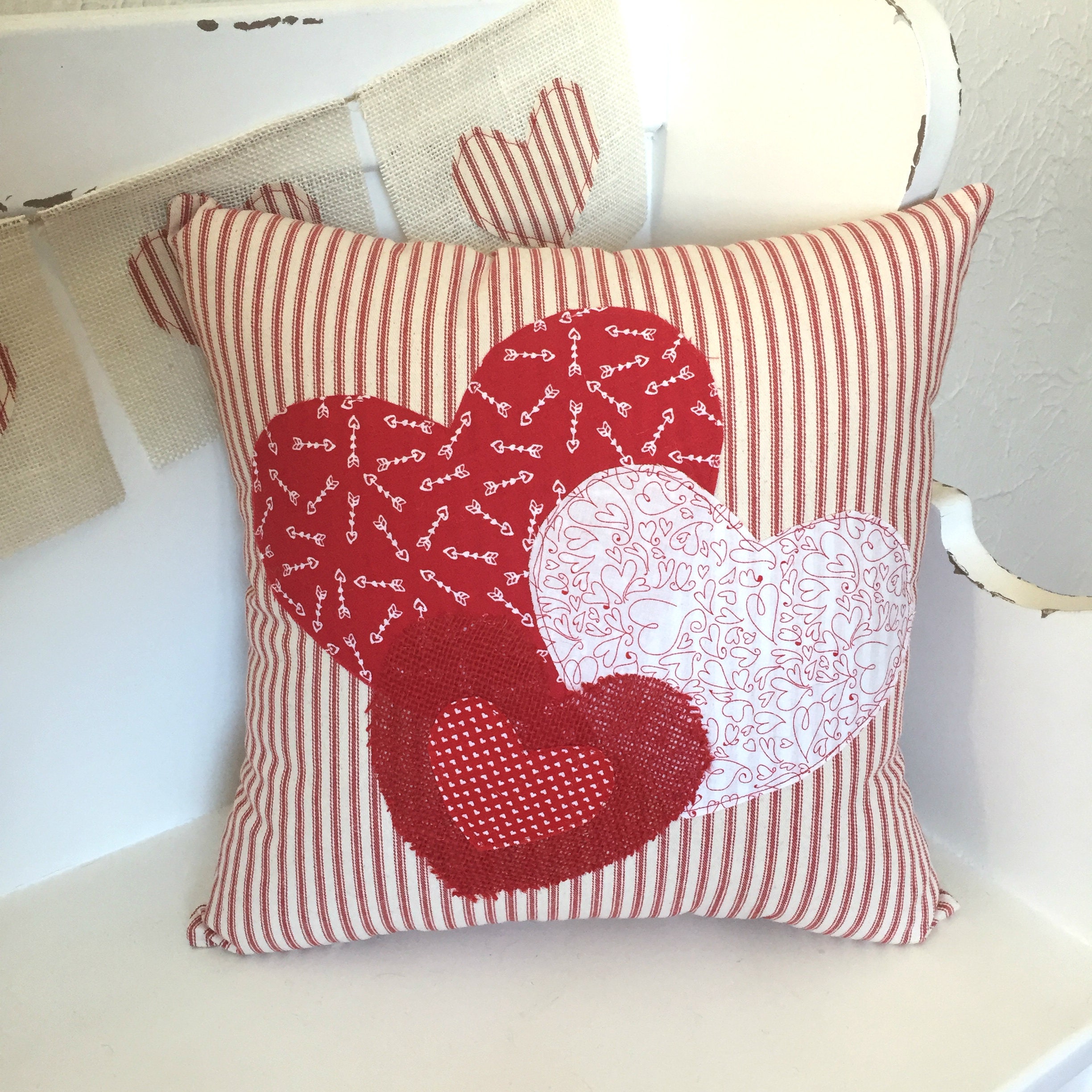 Valentine Pillow Cover Valentines Day Pillow Slip Hearts Etsy