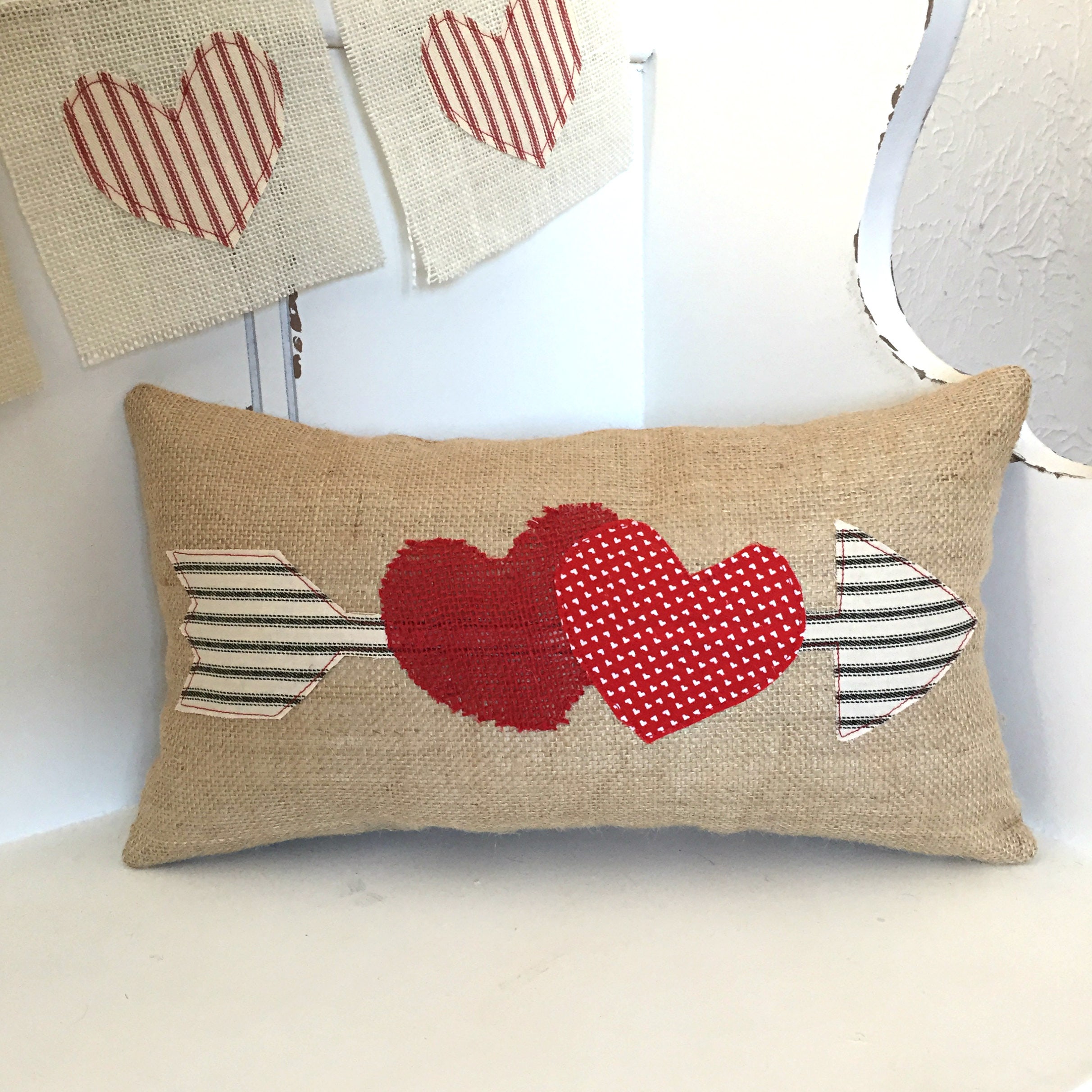 Arrow Pillow Arrow Decor Heart Pillow Wedding Gift Pillow Etsy