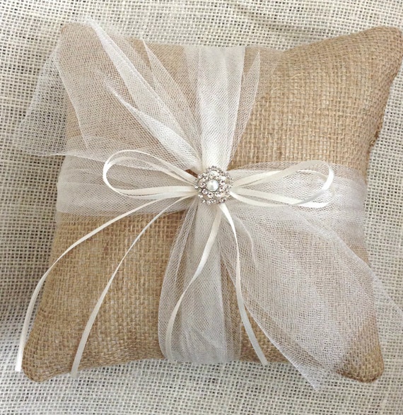 Burlap Ring Bearer Pillow Burlap Ring Pillow Wedding Ring Etsy