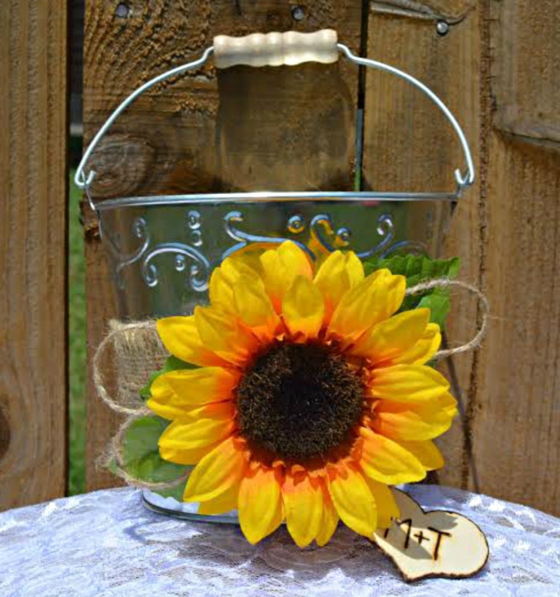 Sunflower Ring Pillow Fall Wedding Sunflower Accessories Sunflower Wedding Sunflower Wedding Decor Sunflower Flower Girl Basket