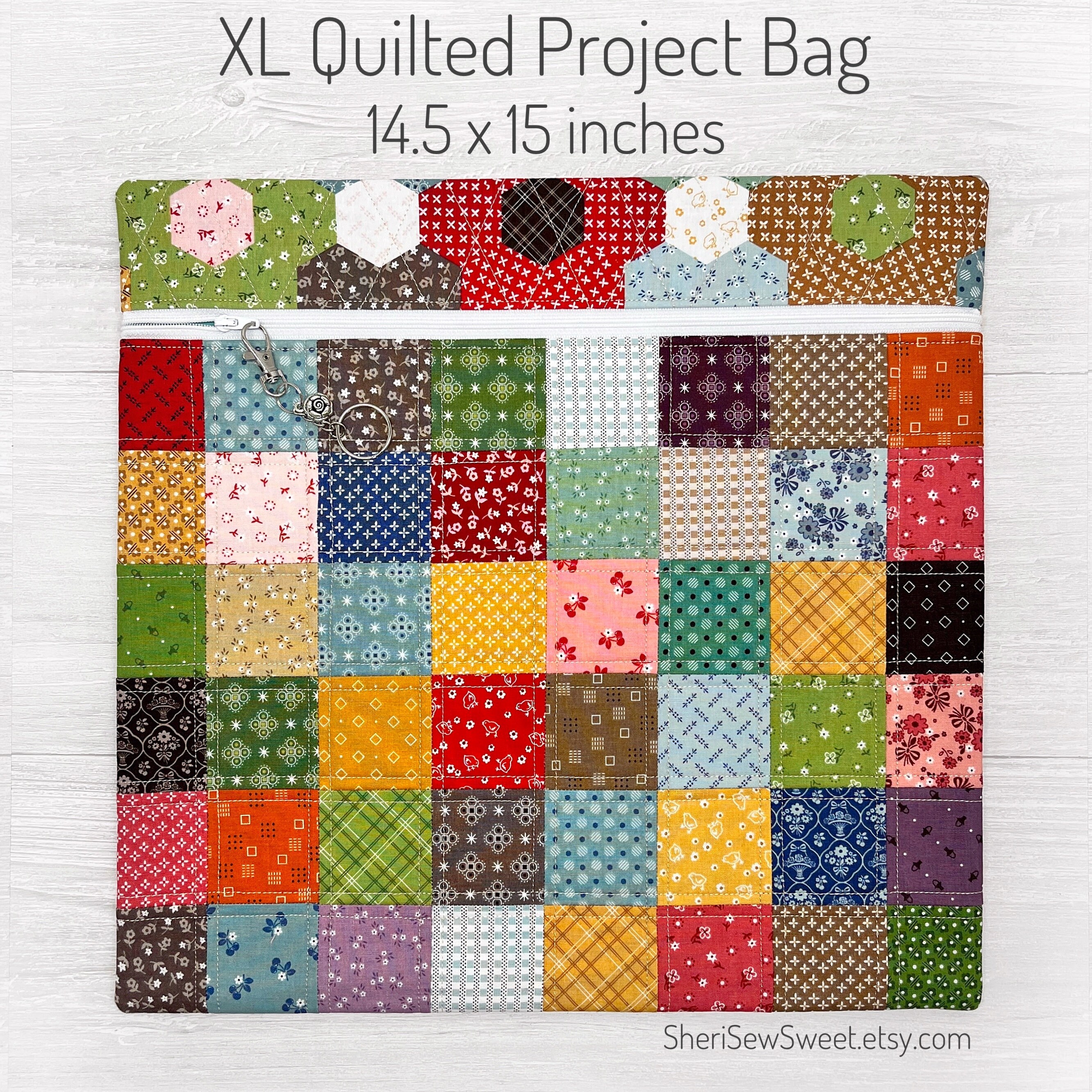 Two Cross Stitch Project Bags to hold an 11X11 Q snap and a Project Journal