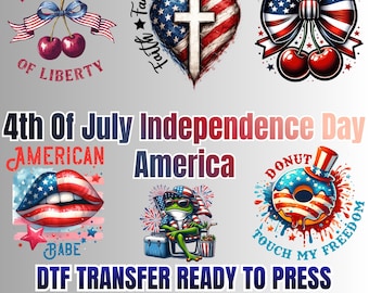 4th of July DTF Transfer | Patriotic Bows, Faith, Funny America Designs (Ready to Press)