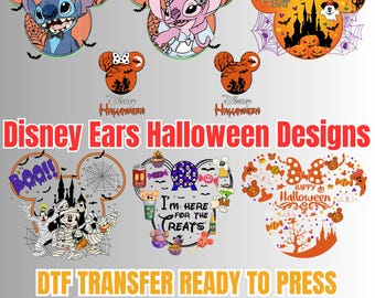 Halloween Magic Ears DTF Transfer Bundle | Spooky Park Shirt Designs (57 Options)