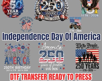 America 250th Anniversary DTF Transfer, Patriotic Eagle Flag Designs (Ready To Press)