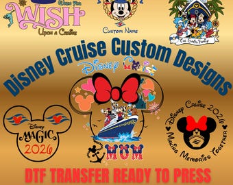 Personalized Disney Cruise 2026 DTF Transfer, Cruise Squad Ready To Press, Family Vacation Iron on Decals