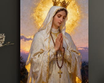 Our Lady of Fatima Digital Print – Catholic Wall Art – Christian Home Decor – Religious Download