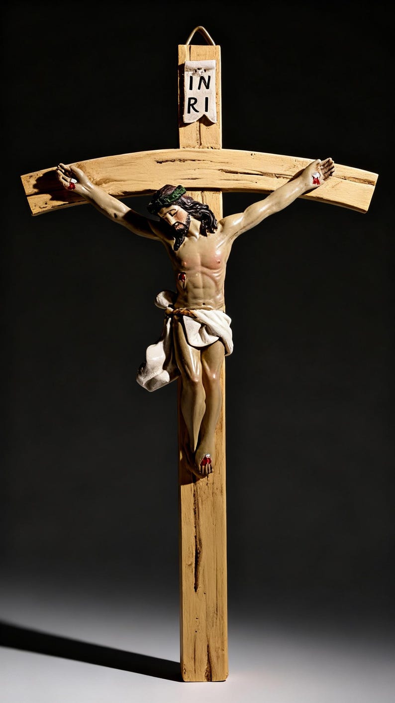 Wooden Crucifix: Jesus on Cross With INRI - Christian Decor - Etsy