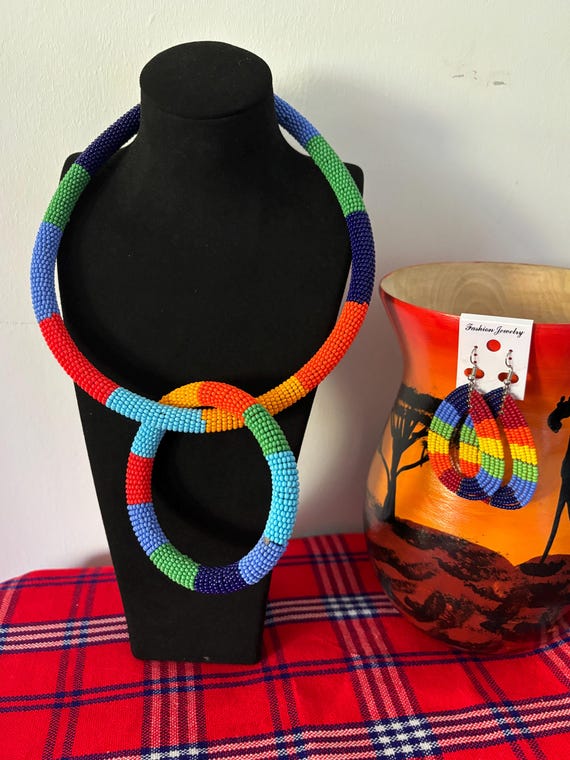 Maasai beaded necklace set