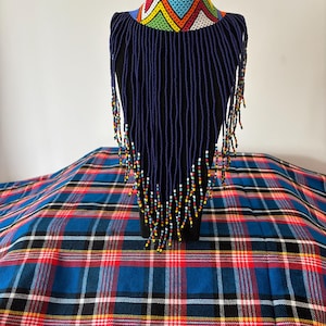 Maasai blue beaded necklace