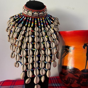 Beaded cowrie necklace