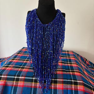 Maasai blue beaded necklace