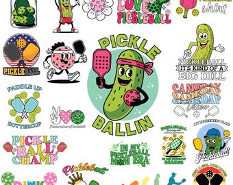 Funny Pickleball SVG Bundle | Shirt Designs, Paddle Cut Files