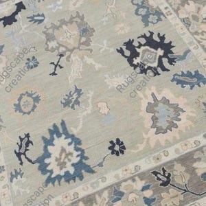 Oushak Rug Hand Knotted 8x10, 9x12, 10x14, Wool Traditional And Vintage Antique Oushak Wool Area Rug For Living Room Rug