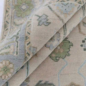 10X14 Beige,Green Oushak rug muted multi size 8x10/9x12/10x14 Hand-knotted Vintage Oushak Wool Area Rug for Living Room, Dining room Rug