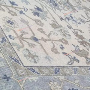 Oushak Rug Hand Knotted 8x10, 9x12, 10x14, Wool Traditional And Vintage Antique Oushak Wool Area Rug For Living Room Rug