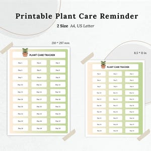 Adorable diario de plantas, calendario de riego imprimible, planificador Happy Plants, descarga instantánea en PDF, tamaño carta (A4)