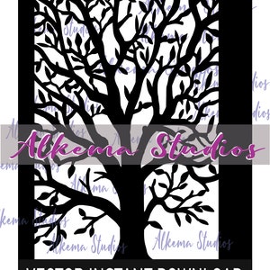 Tree Silhouette Digital Cut File, SVG for Wedding Invitations, Decorative Tree Vector, Handmade cards, Cricut cutting file, instant download