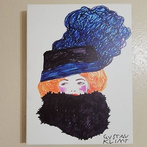 Gustav Klimt Canvas Print, Art Nouveau wall art, fashion, woman,