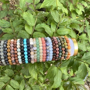 Bracciale con perline di cristallo fatto a mano, gioiello con pietre preziose naturali, elegante bracciale impilabile, regalo per lei, accessorio in stile boho