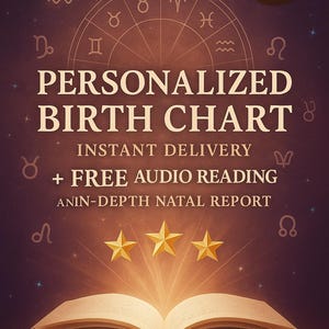 Leitura de Mapa Astral Personalizada – Relatório de Mapa Astral Personalizado e Impressão Artística, Presente de Leitura de Mapa Astral