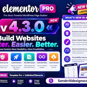 Elementor Pro Version 4.2.3 / Unlimited Updates / Unlimited Websites / Lifetime Access