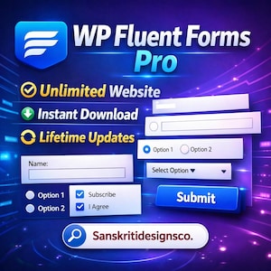 WP Fluent Forms Pro / Sitios WordPress ilimitados / Actualizaciones periódicas (Descarga digital)