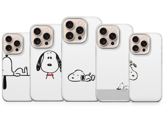 Snoopy Handyhülle, niedliche Cartoon Hund Handyhülle, minimalistische ästhetische iPhone Hülle, lustiger Hund Handyhülle, kawaii Handyhülle Geschenk