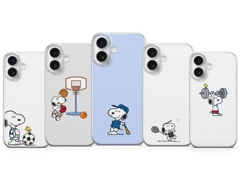 Sporty Snoopy Phone Case Kawaii Cartoon Dog iPhone Case for Iphone 17 Pro Max, Samsung Galaxy S25 S26, Pixel 10