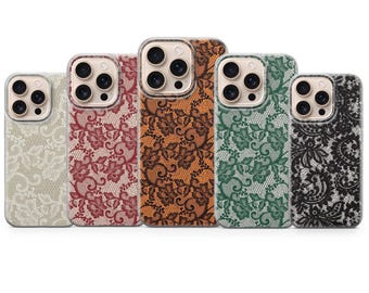 Vintage Spitze Handyhülle für iPhone 17 Pro Max, 16, 15, 14, 13 & Samsung S26 Ultra, S25, A57, A56, Pixel 10, 9A, 8