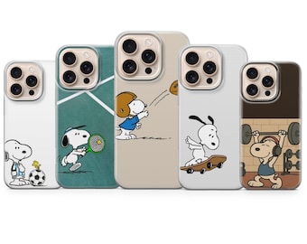Sportliche Snoopy Handyhülle | Kawaii Cartoon Hund iPhone Hülle | Erdnüsse Ästhetische Handyhülle | Nettes Snoopy Geschenk