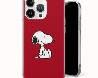 Snoopy Handyhülle, süße Snoopy iPhone Hülle, Erdnuss Cartoon Hund Handyhülle, ästhetische Cartoon Hülle, Geschenk für Snoopy-Liebhaber