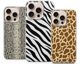 Animal Print Handyhülle für Iphone 17 Pro Max, Samsung Galaxy S25 S26, Pixel 10,9A,8
