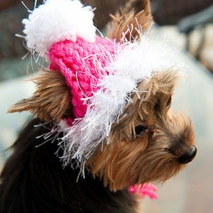 Dog Hat for the winter Hot Pink image 3