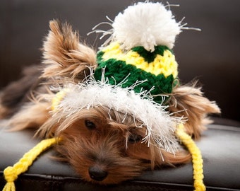 Green and Yellow Dog snow Hat