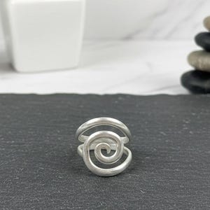 Handmade Sterling Silver Spiral Ring | 925 Boho Spiral Band | Minimalist Artisan Silver Jewelry | Adjustable Silver Ring