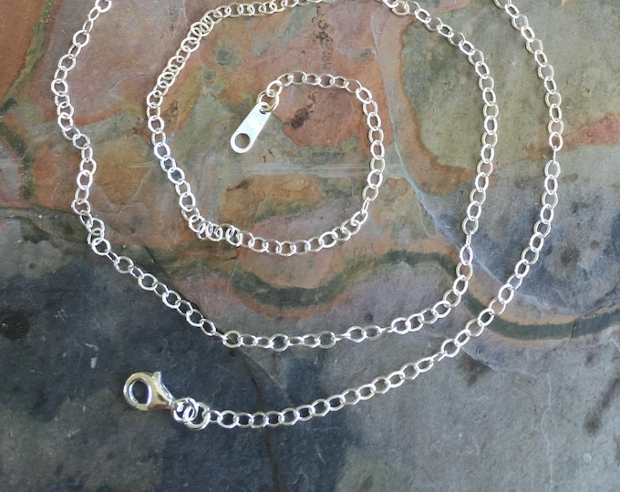 Sterling Silver Chain, Sterling silver flat cable chain,Choose the Length, Necklace Chain for the Pendant,