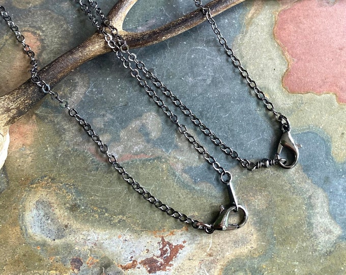 SOLDERED/CLOSED Gunmetal Cable Chain,Black Gunmetal Chain, Black Gunmetal plated Choose the Length and Style,Chain for the Pendant Necklace.