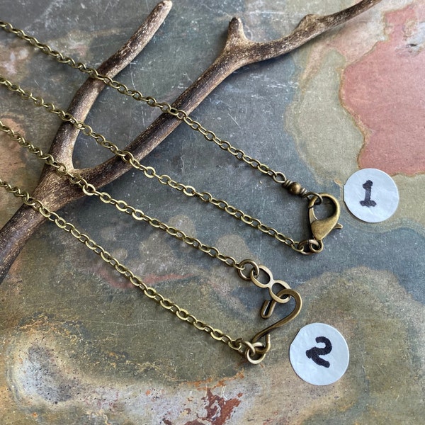 SOLDERED/CLOSED Antiqued Bronze plated Cable Chain, Soldered Brass Cable Chain, Choose the Length and Style, Chain for the Pendant Necklace.