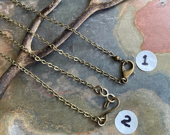 SOLDERED/CLOSED Antiqued Bronze plated Cable Chain, Soldered Brass Cable Chain, Choose the Length and Style, Chain for the Pendant Necklace.