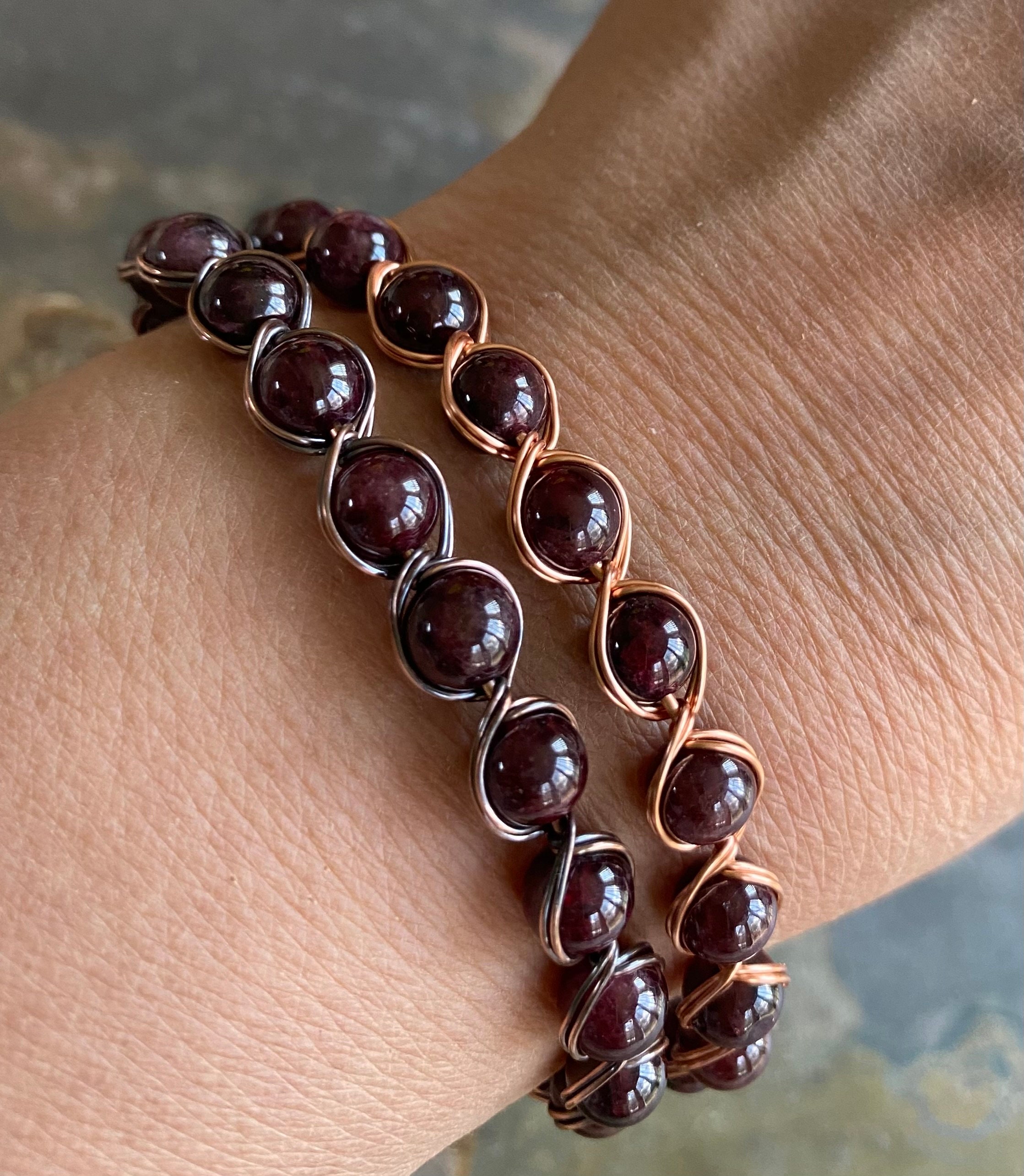 Natural Red Garnet Bracelet - Natural Red Garnet Bracelet at 50% OFF ! -  Spiritual Bliss Shop