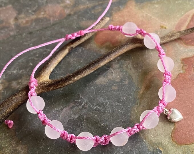 8 mm Pink Rose Quartz Macrame Bracelet,Heart Chakra Love Healing Gemstone Bracelet, Rose quartz Charm adjustable Bracelet, Sweet 16 Bracelet